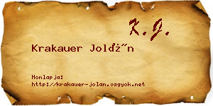 Krakauer Jolán névjegykártya